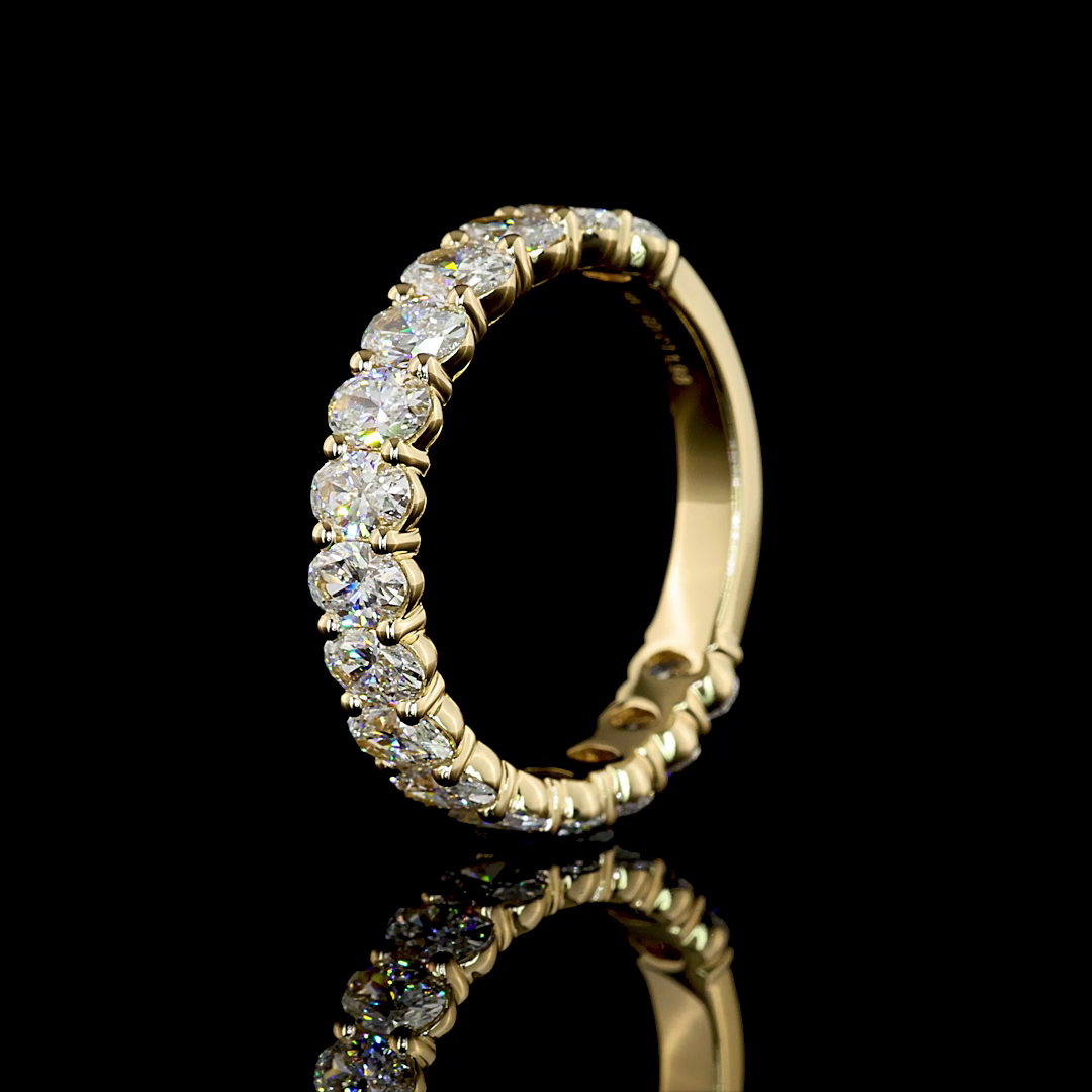 1.96 CTTW Oval Lab Diamond 3/4 Eternity Band Sz. 6.5
