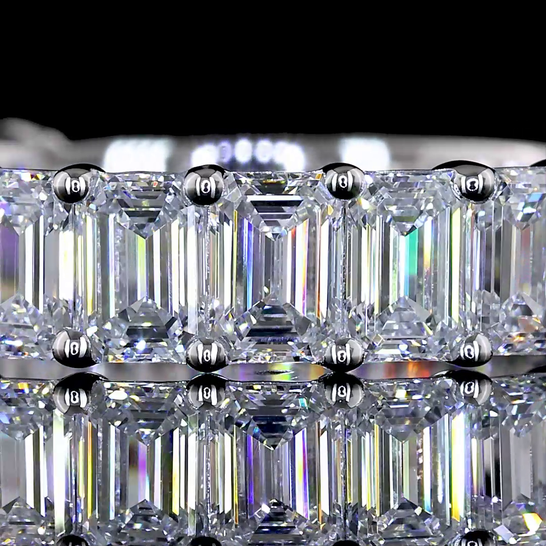 2.57 CTTW Emerald Lab Diamond 3/4 Eternity Band Sz. 6.5 (E Color and VS1/VS Clarity)