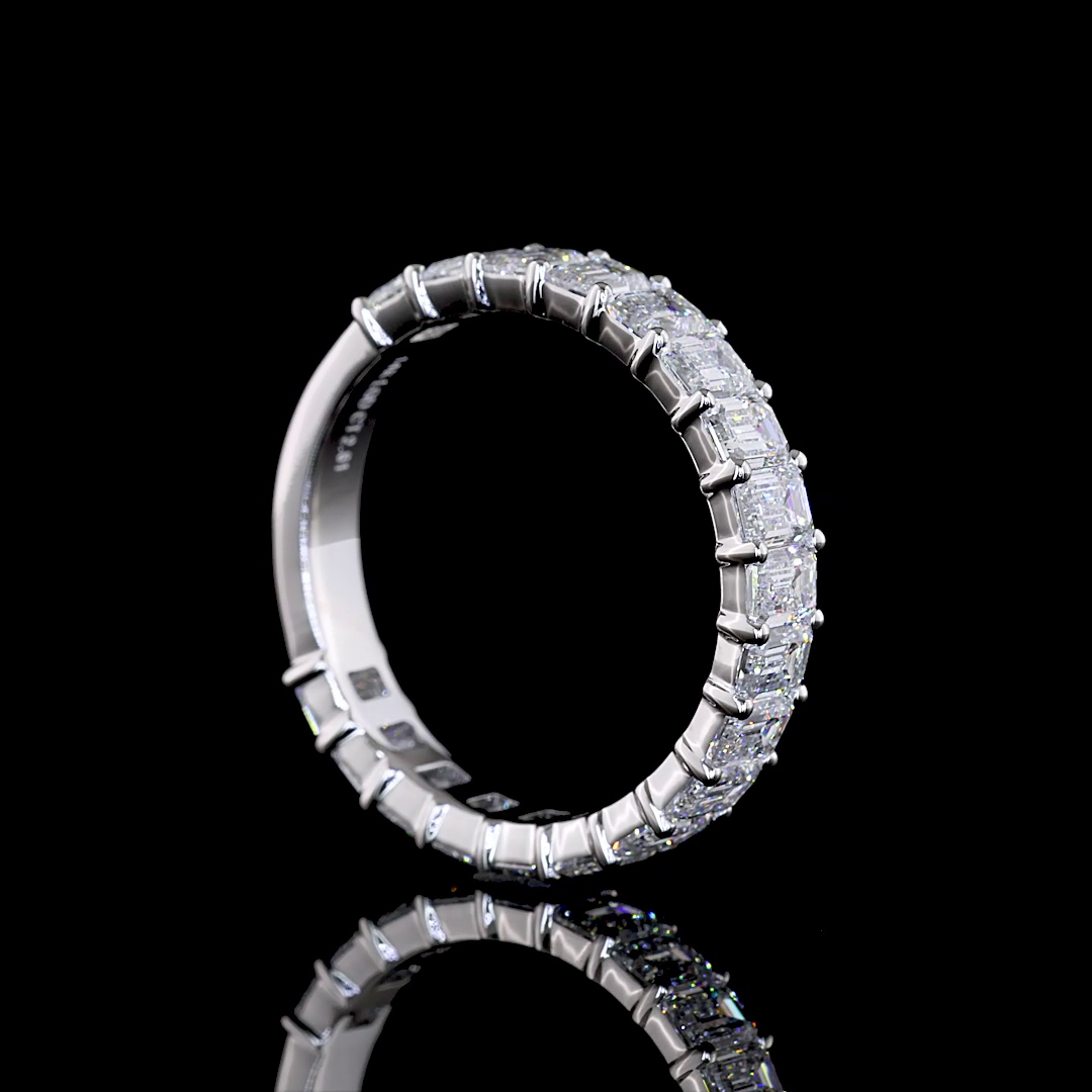 2.57 CTTW Emerald Lab Diamond 3/4 Eternity Band Sz. 6.5 (E Color and VS1/VS Clarity)