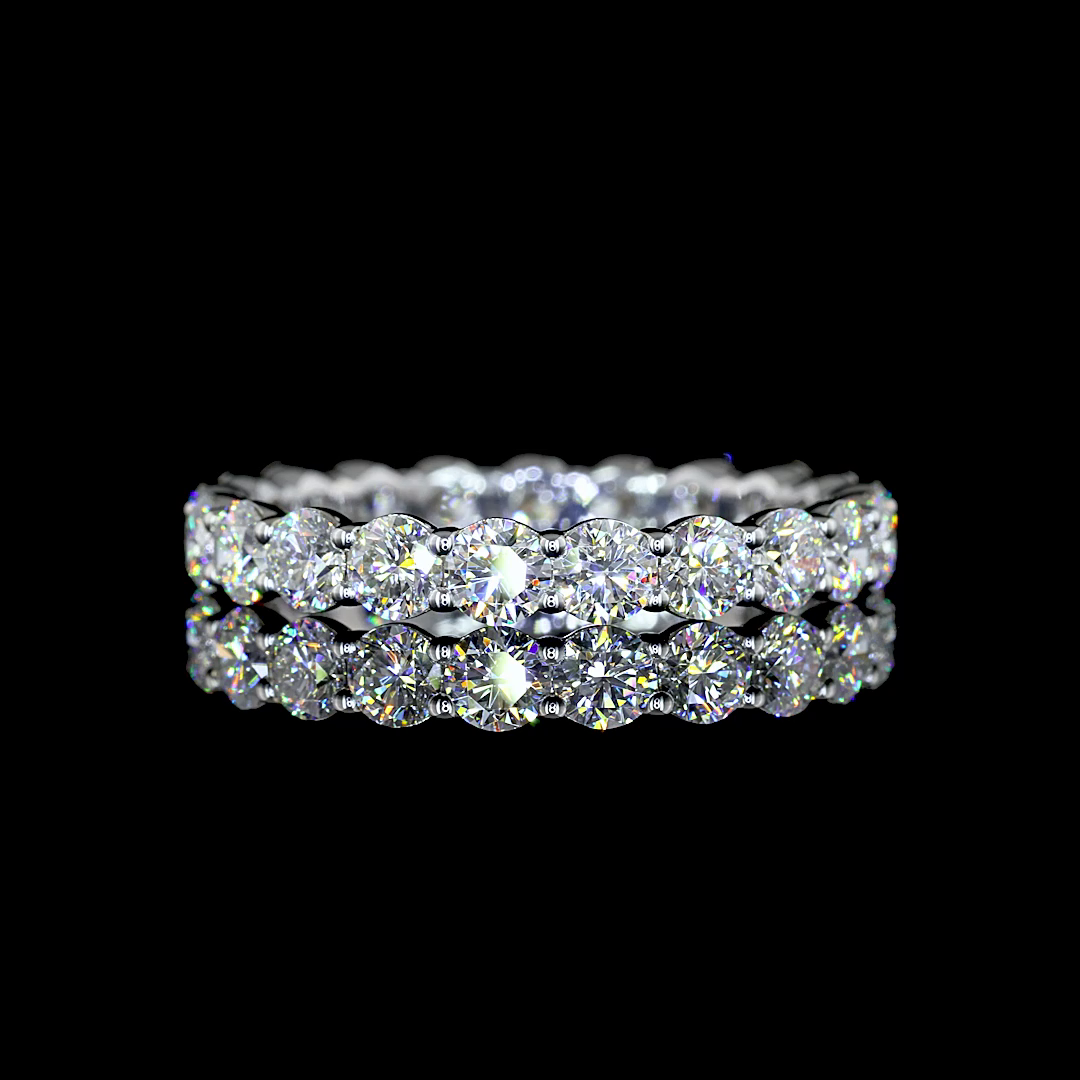 2.01 CTTW Round Lab Diamond Full Eternity Sz. 6.5 Silver E Color and VS1 Clarity jewelry-spot-usa