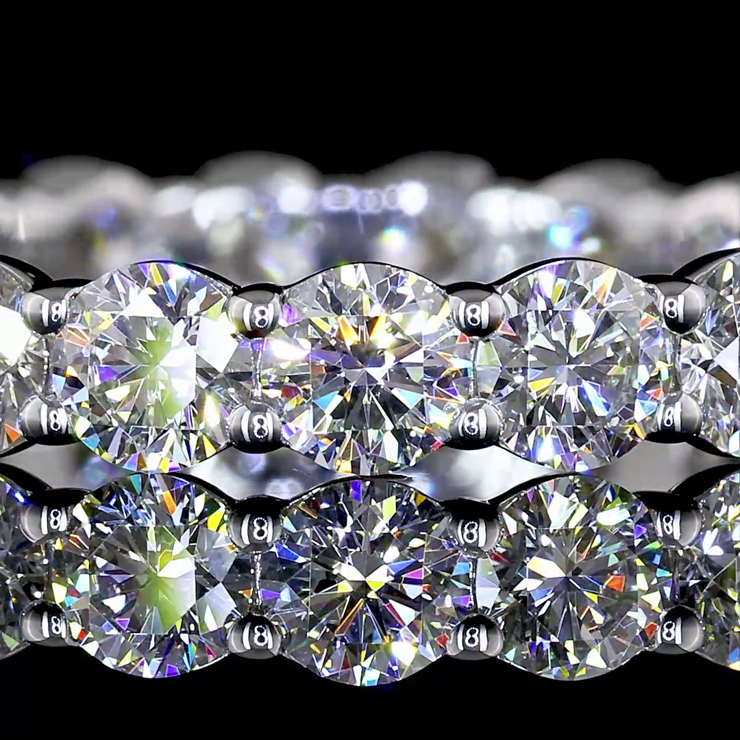 2.01 CTTW Round Lab Diamond Full Eternity Sz. 6.5 Silver E Color and VS1 Clarity jewelry-spot-usa