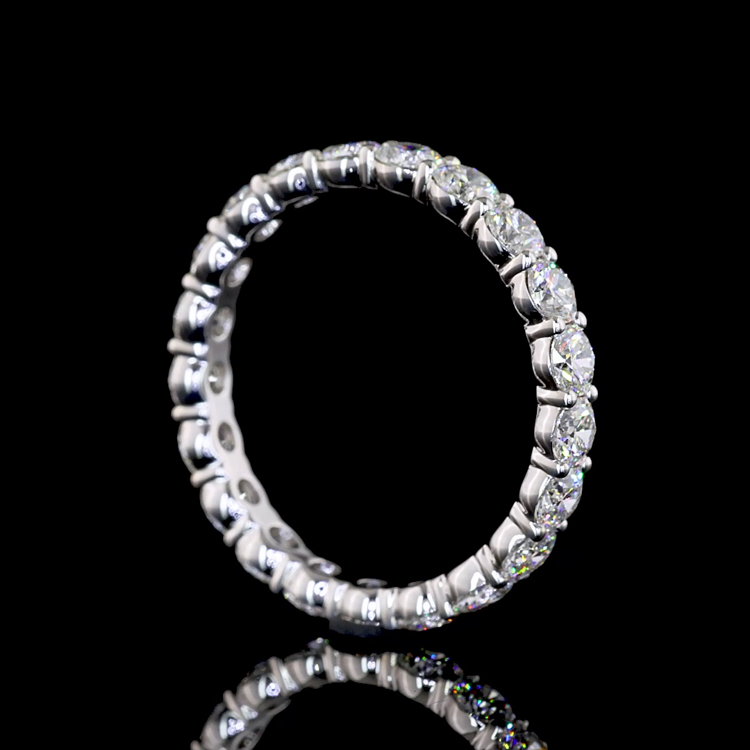 2.01 CTTW Round Lab Diamond Full Eternity Sz. 6.5 Silver E Color and VS1 Clarity jewelry-spot-usa