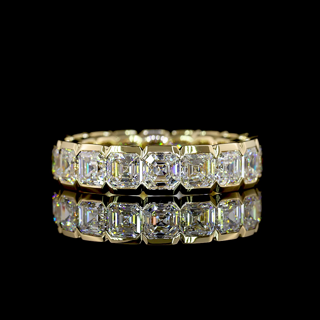 5.05 CTTW Asscher Lab Diamond Full Eternity Sz. 6.5