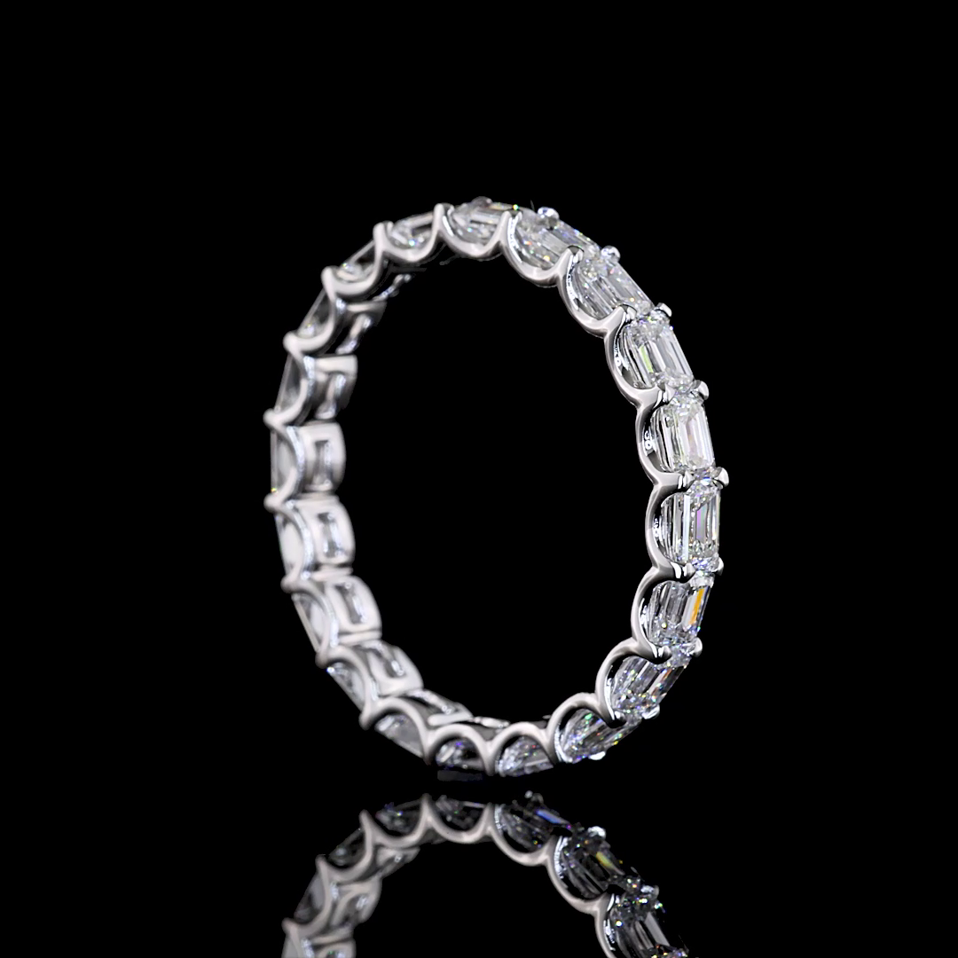 1.84 CTTW Emerald Lab Diamond Full Eternity Sz. 6.5
