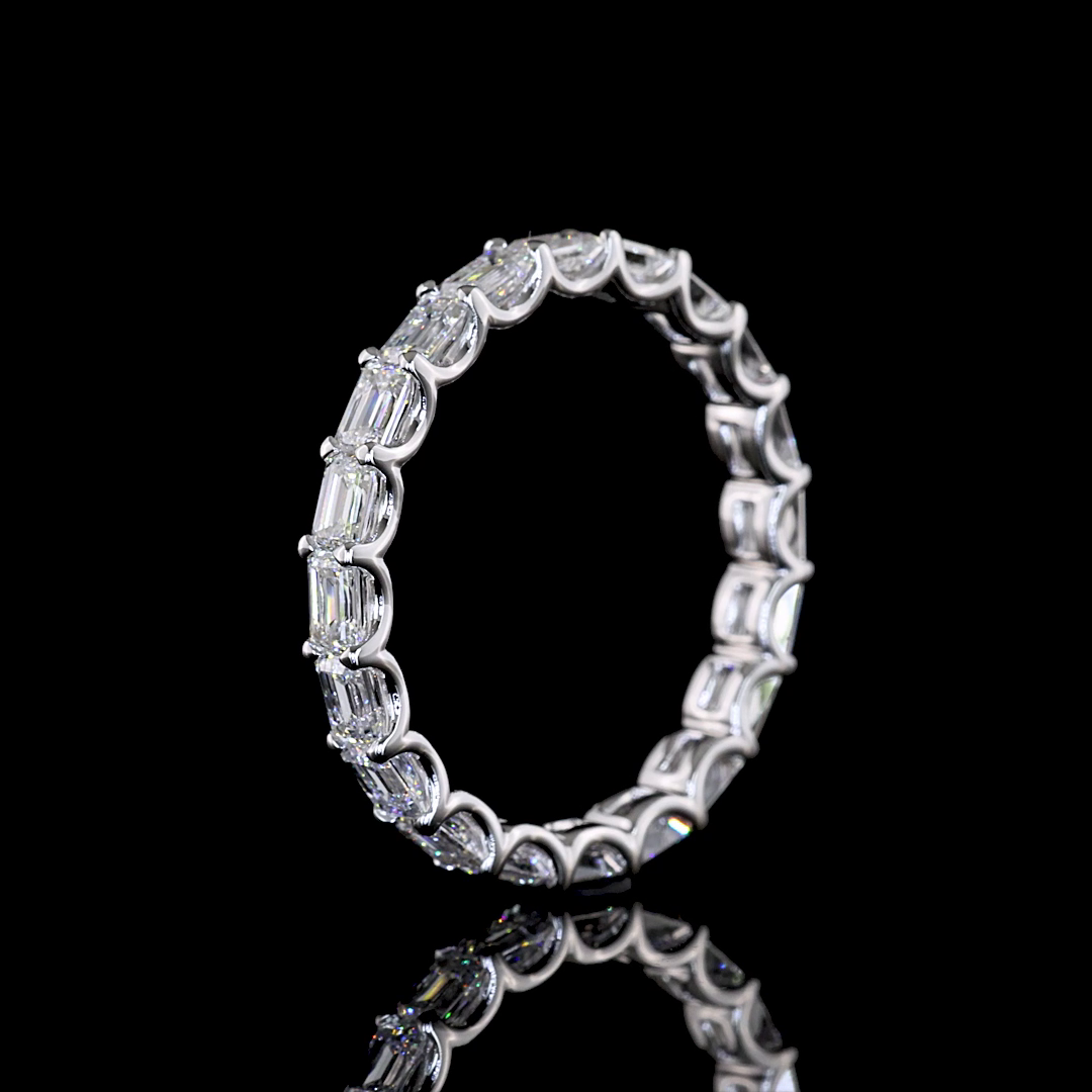 1.84 CTTW Emerald Lab Diamond Full Eternity Sz. 6.5