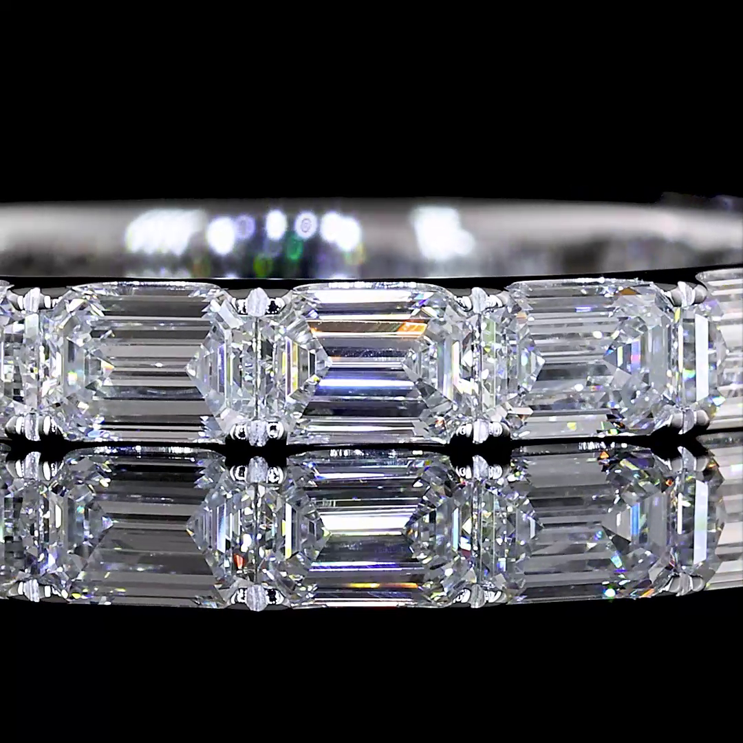 1.40 CTTW Emerald Lab Diamond 3/4 Eternity Band