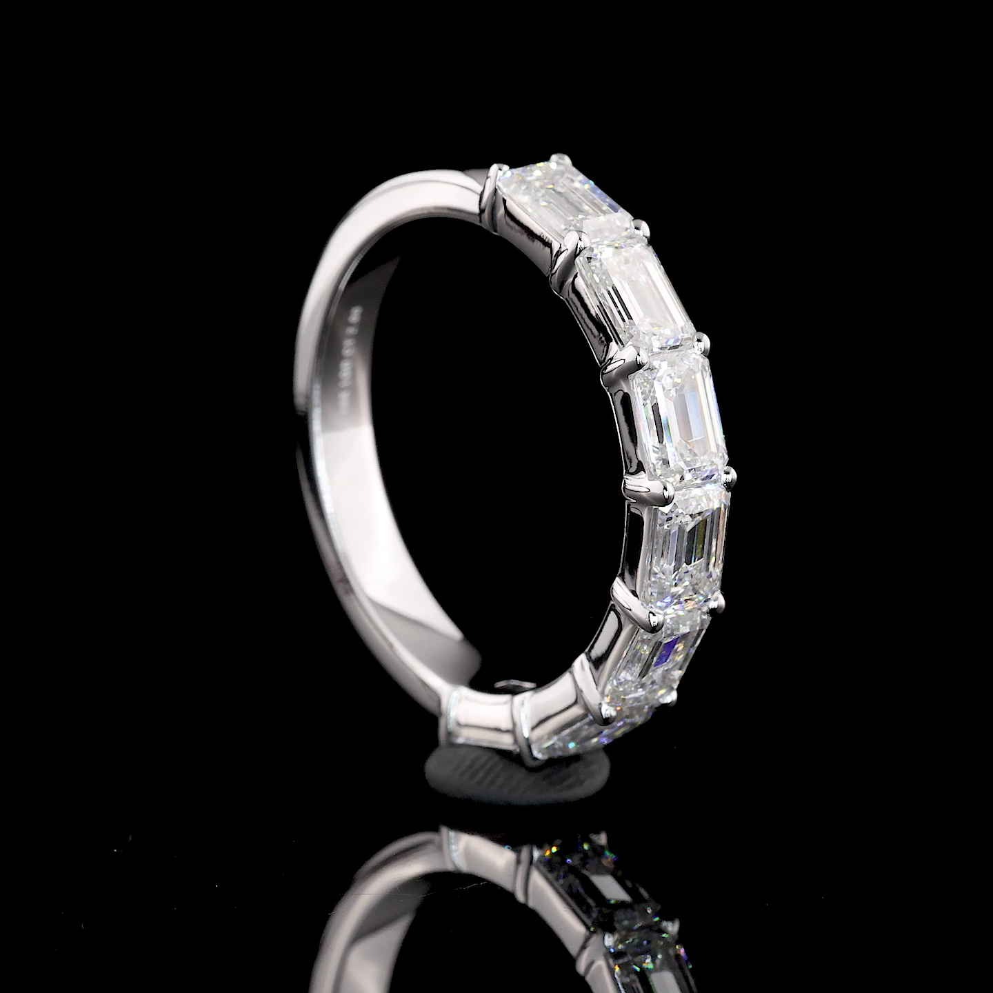 1.93 CTTW Emerald Lab Diamond Half Eternity Eternity Band Sz. 6.5 14k White Gold (F Color and VVS2/VS1 Clarity)