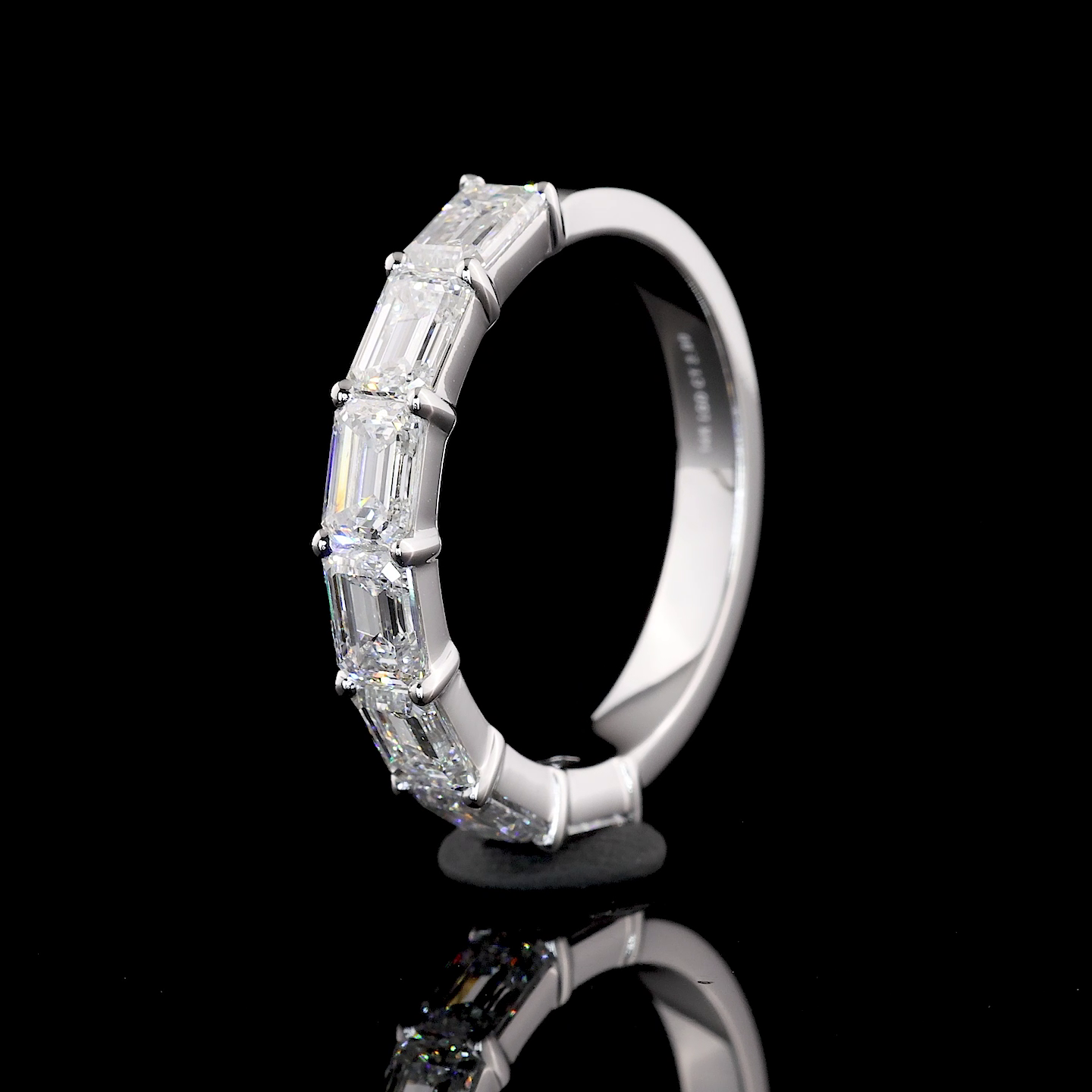1.93 CTTW Emerald Lab Diamond Half Eternity Eternity Band Sz. 6.5 14k White Gold (F Color and VVS2/VS1 Clarity)