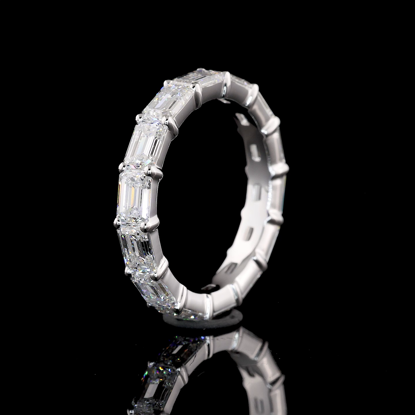4.14 CTTW Emerald Lab Diamond Full Eternity (D Color and VVS2 Clarity)