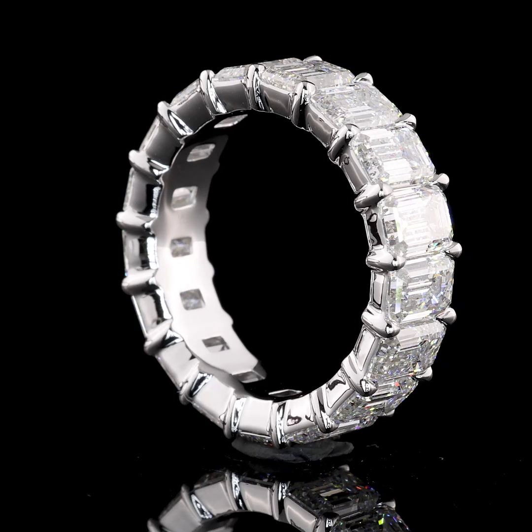 7.97 CTTW Emerald Lab Diamond Full Eternity (E Color and VVS2 Clarity)