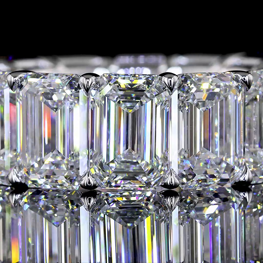 14.38 CTTW Emerald Lab Diamond Full Eternity Sz. 6.5