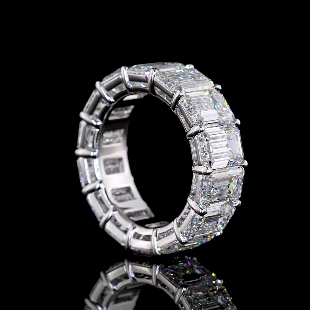 14.38 CTTW Emerald Lab Diamond Full Eternity Sz. 6.5