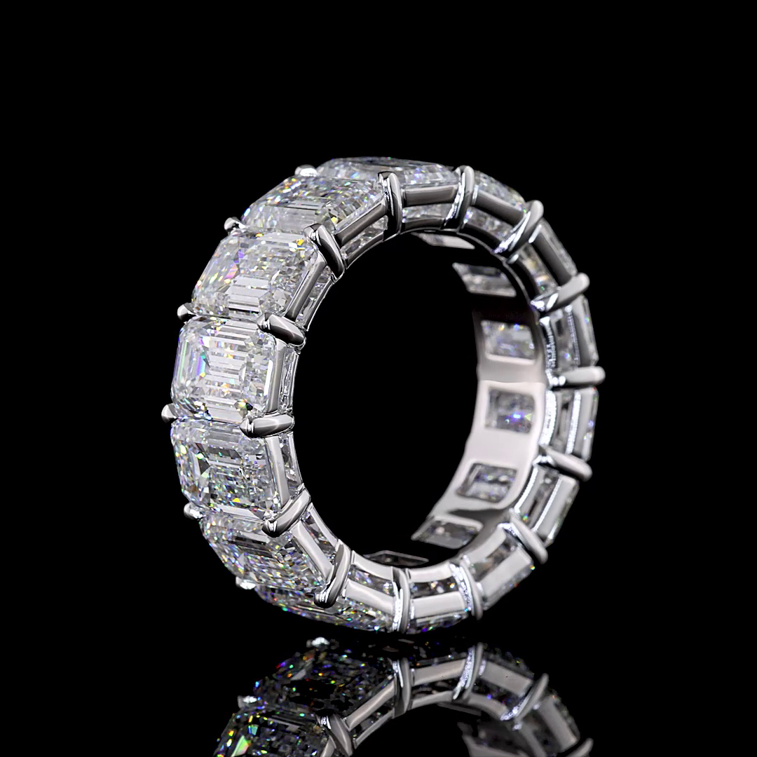 14.38 CTTW Emerald Lab Diamond Full Eternity Sz. 6.5