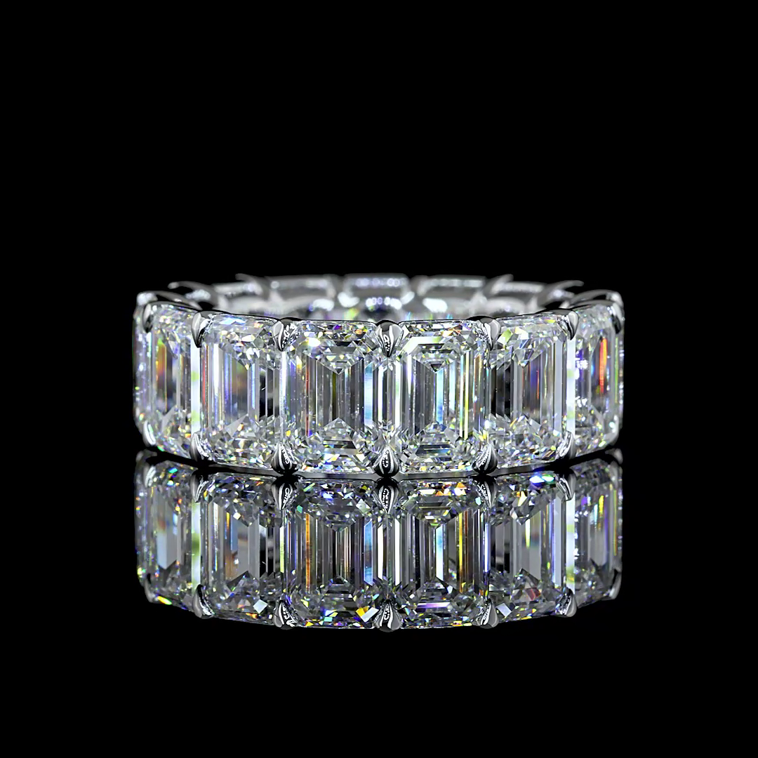 13.56 CTTW Emerald Lab Diamond Full Eternity Sz. 6.5