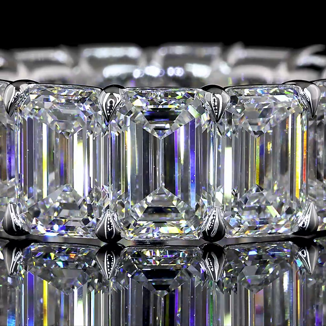 13.56 CTTW Emerald Lab Diamond Full Eternity Sz. 6.5