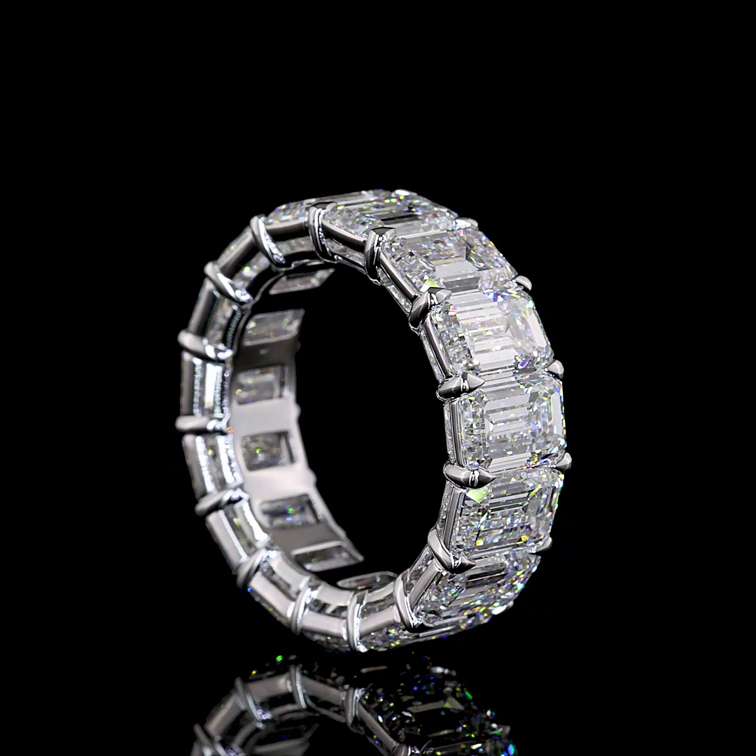13.56 CTTW Emerald Lab Diamond Full Eternity Sz. 6.5