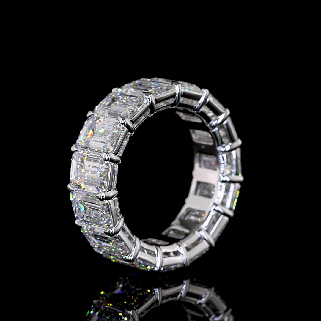 13.56 CTTW Emerald Lab Diamond Full Eternity Sz. 6.5