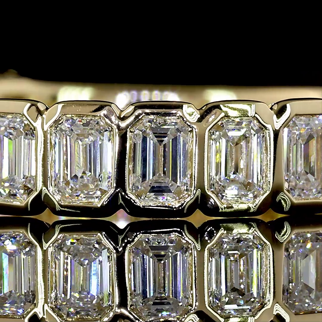 0.96 CTTW Emerald Lab Diamond 3/4 Eternity Band (E Color and VS Clarity)