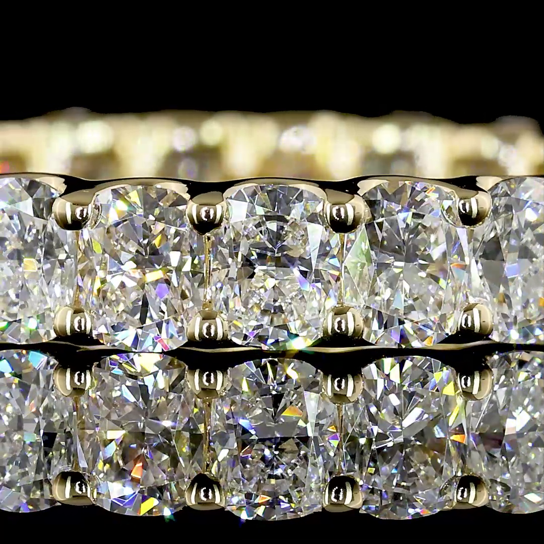 2.31 CTTW Cushion Brilliant Lab Grown Diamond Full Eternity Sz. 4.5 (E Color and VS Clarity)