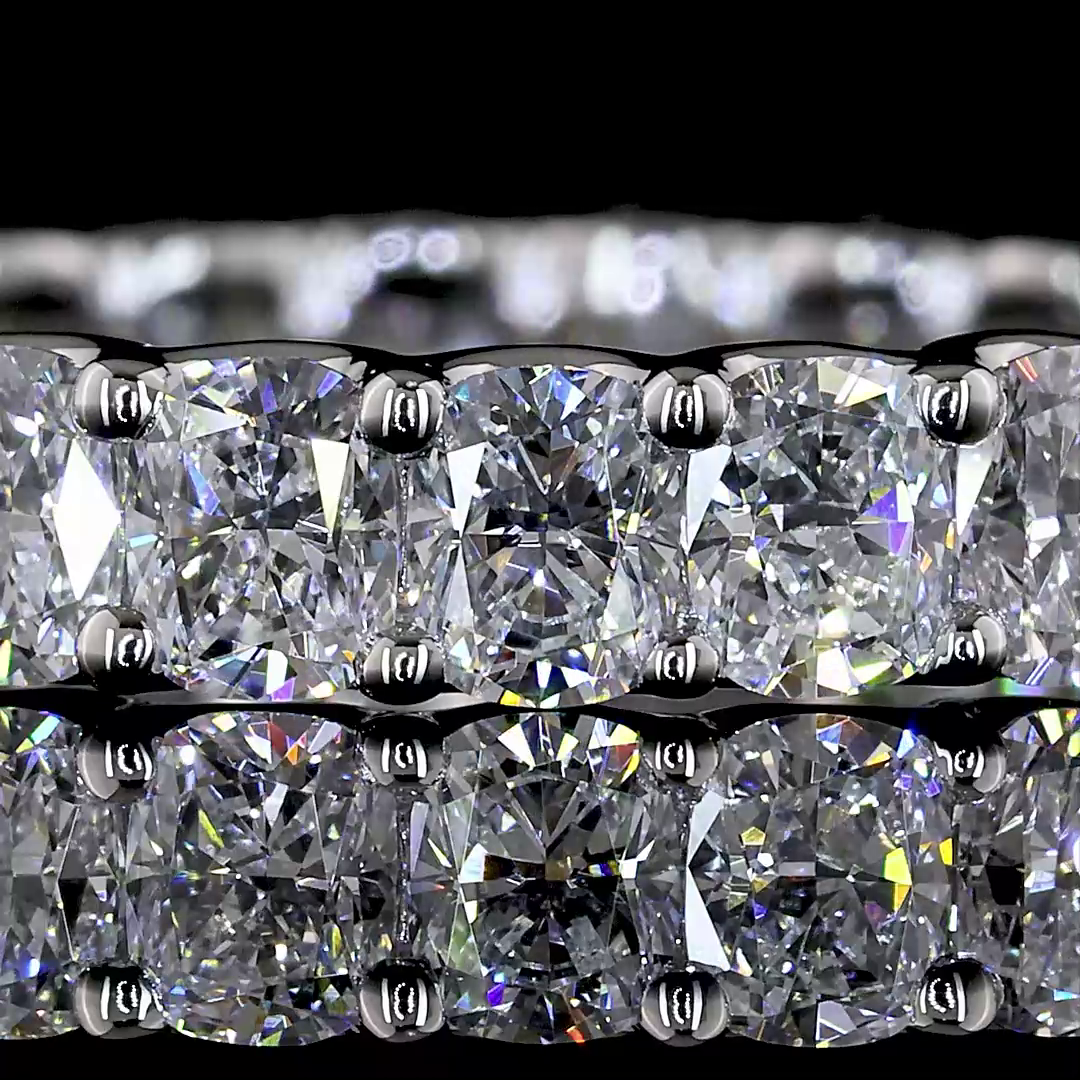 2.67 CTTW Cushion Brilliant Lab Diamond Full Eternity (E Color and VS Clarity)