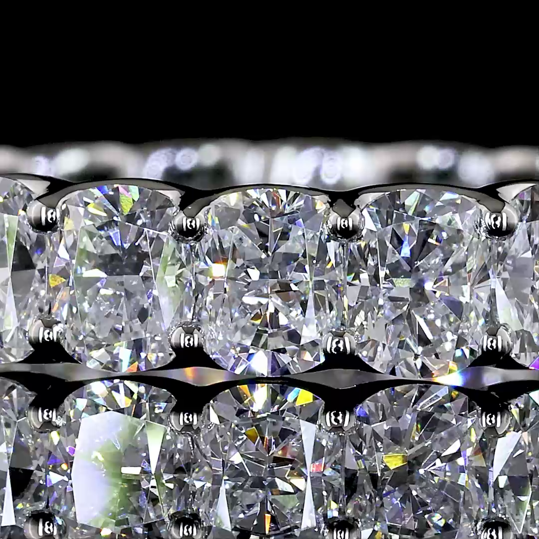 3.31 CTTW Cushion Brilliant Lab Diamond Full Eternity (E Color and VS Clarity)