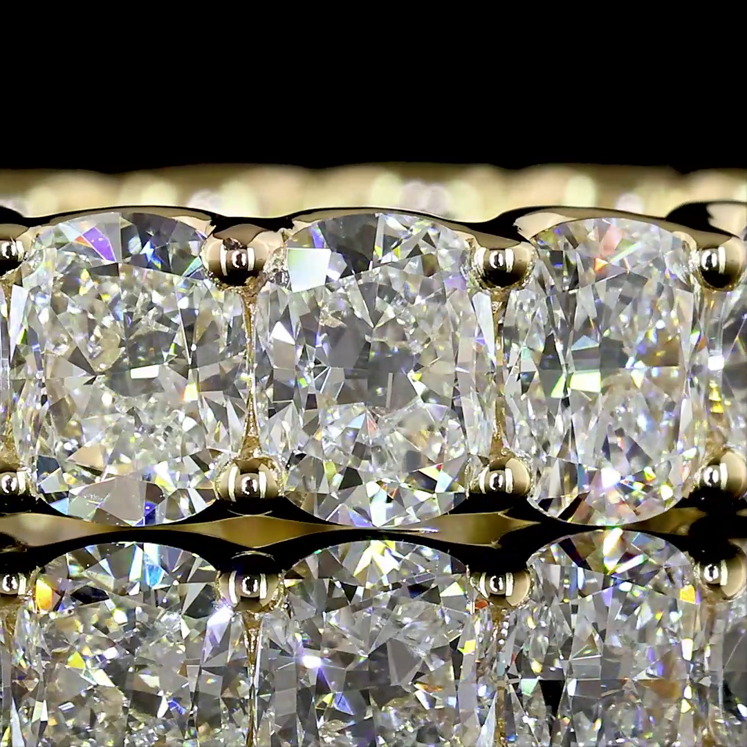 4.07 CTTW Cushion Brilliant Lab Diamond Full Eternity (E Color and VS1 Clarity)