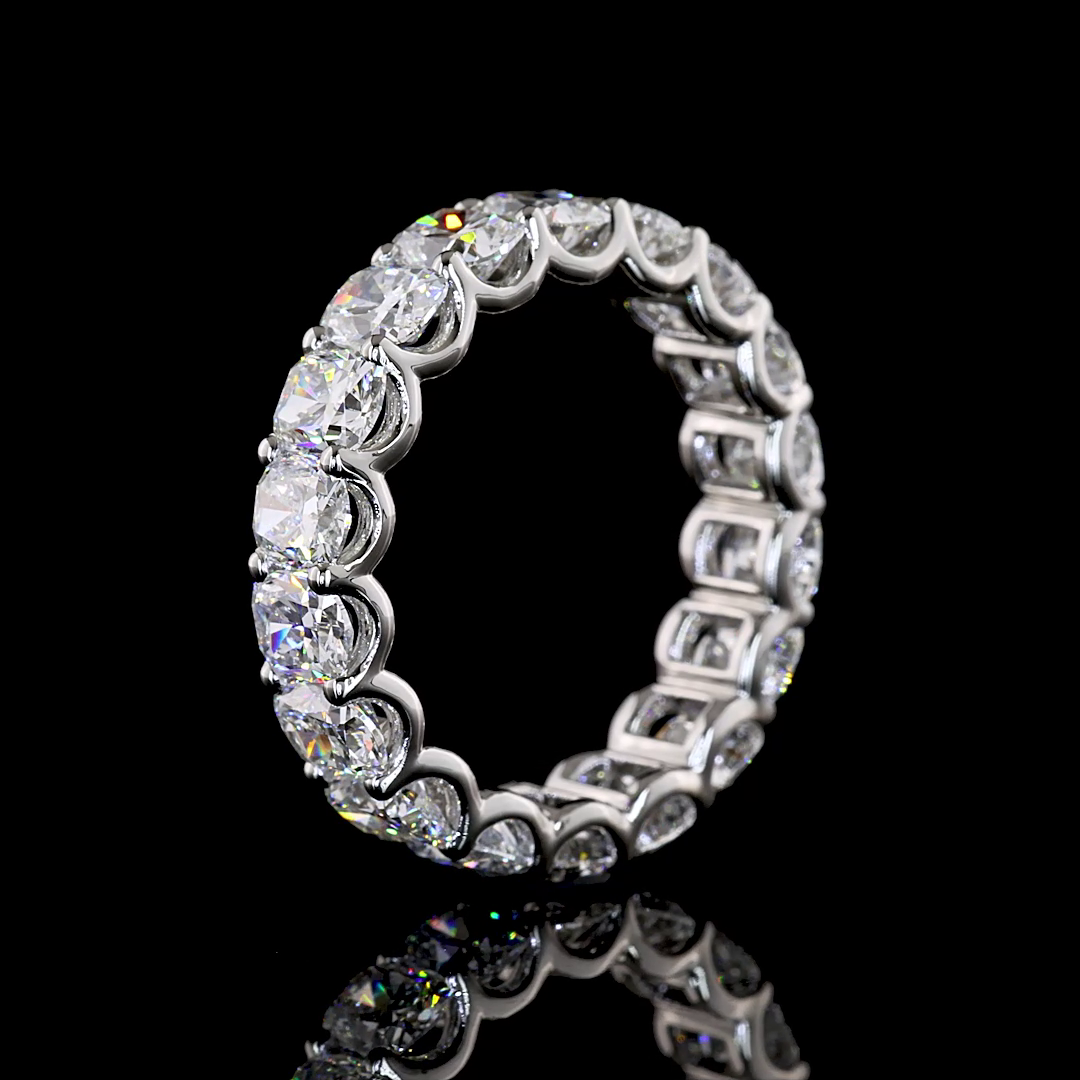 4.14 CTTW Cushion Brilliant Lab Diamond Full Eternity (E Color and VS Clarity)