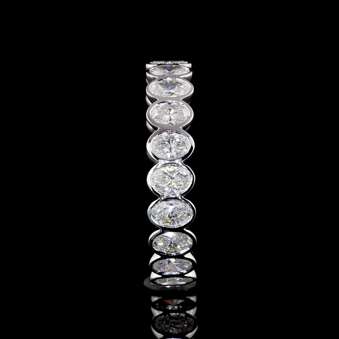 1.88 CTTW Oval Lab Diamond Full Eternity Sz. 6 14k White Gold F Color and VS2 Clarity jewelry-spot-usa