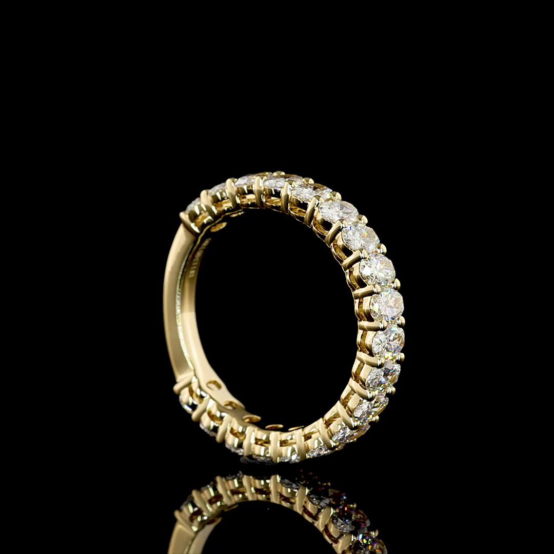 1.83 CTTW Oval Lab Diamond 3/4 Eternity Band (E Color and VS1 Clarity)
