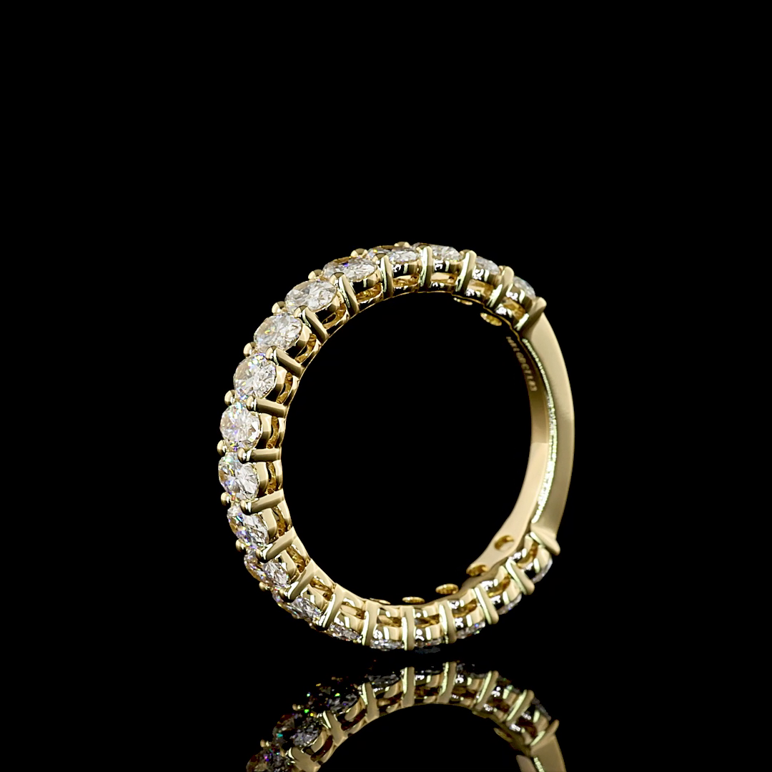1.83 CTTW Oval Lab Diamond 3/4 Eternity Band (E Color and VS1 Clarity)