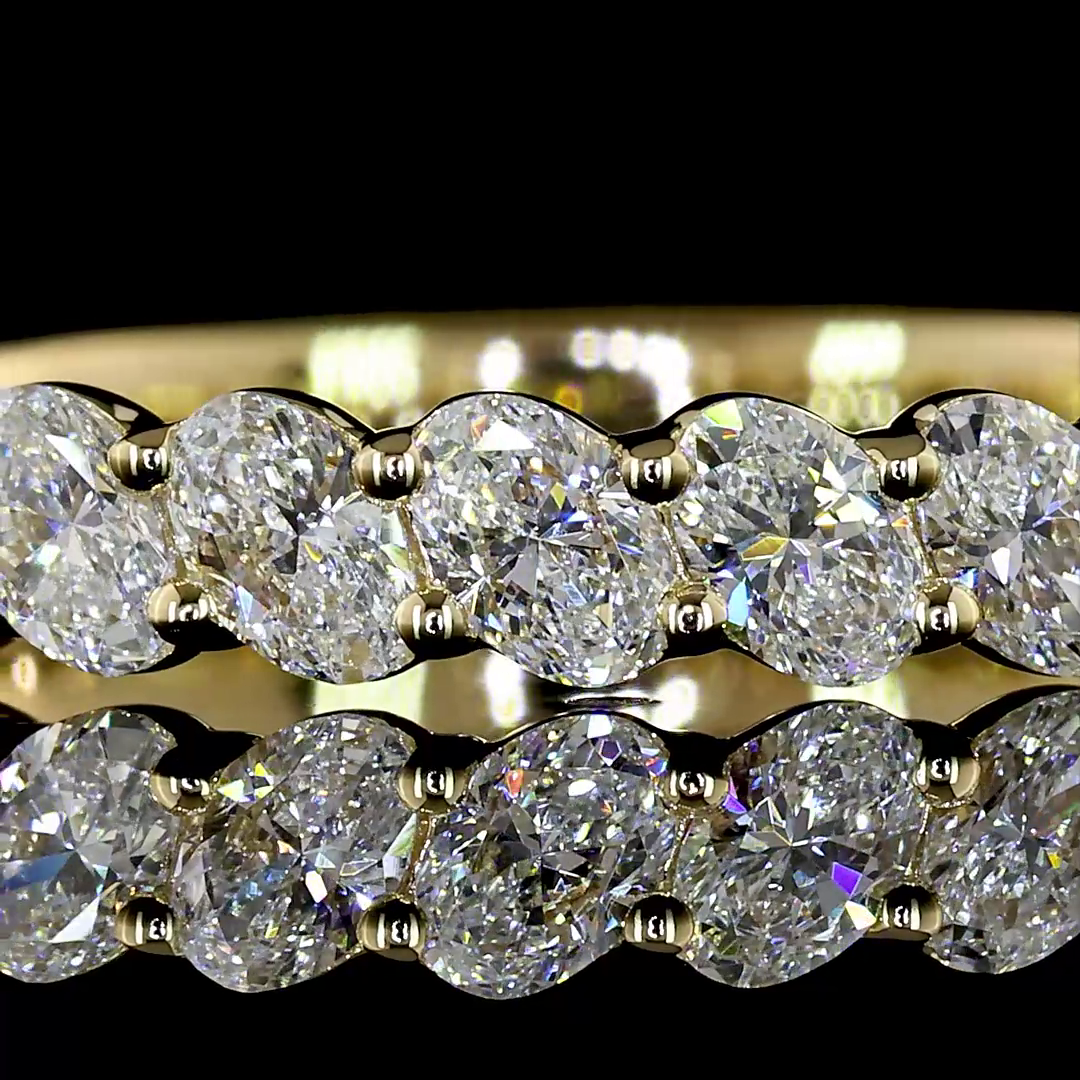 1.12 CTTW Oval Lab Grown Diamond 3/4 Eternity Band Sz. 6.5 (E Color and VS Clarity)