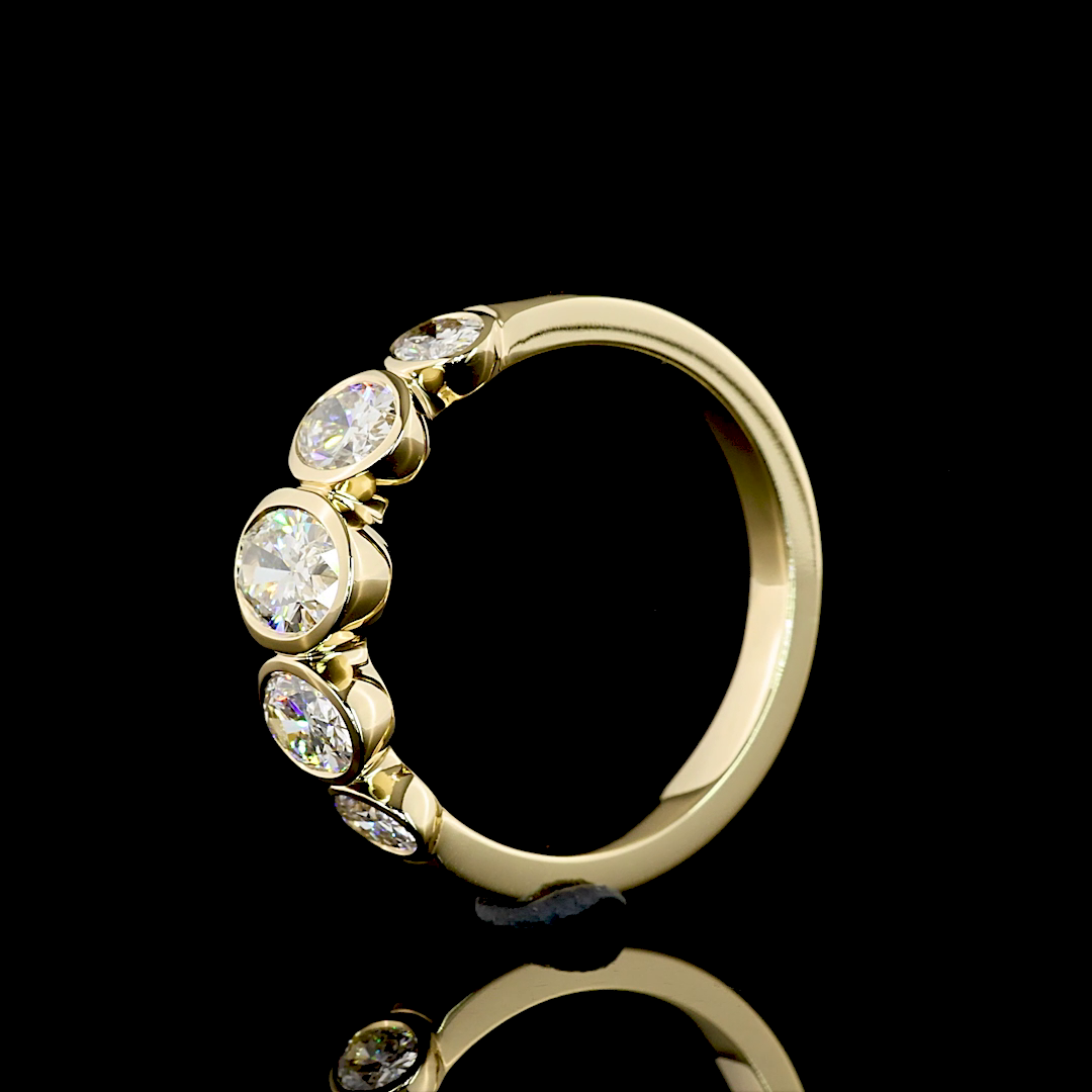 1.49 CTTW Oval Lab Diamond 5 Stones Eternity Band (E Color and VS1 Clarity)