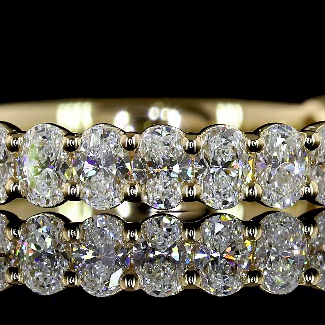 1.08 CTTW Oval Lab Grown Diamond 3/4 Eternity Band Sz. 6.5 (E Color and VS Clarity)