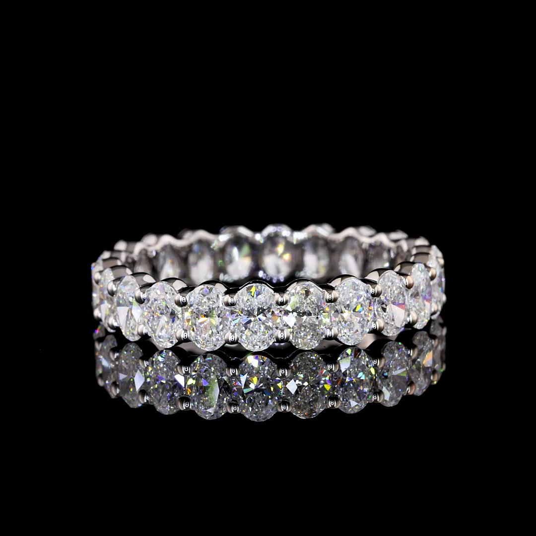 2.14 CTTW Oval Lab Diamond Full Eternity Sz. 6 (E Color and VS1 Clarity)