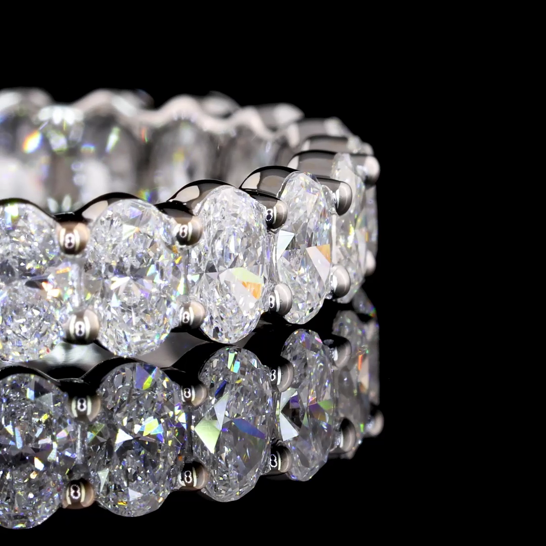 2.14 CTTW Oval Lab Diamond Full Eternity Sz. 6 (E Color and VS1 Clarity)