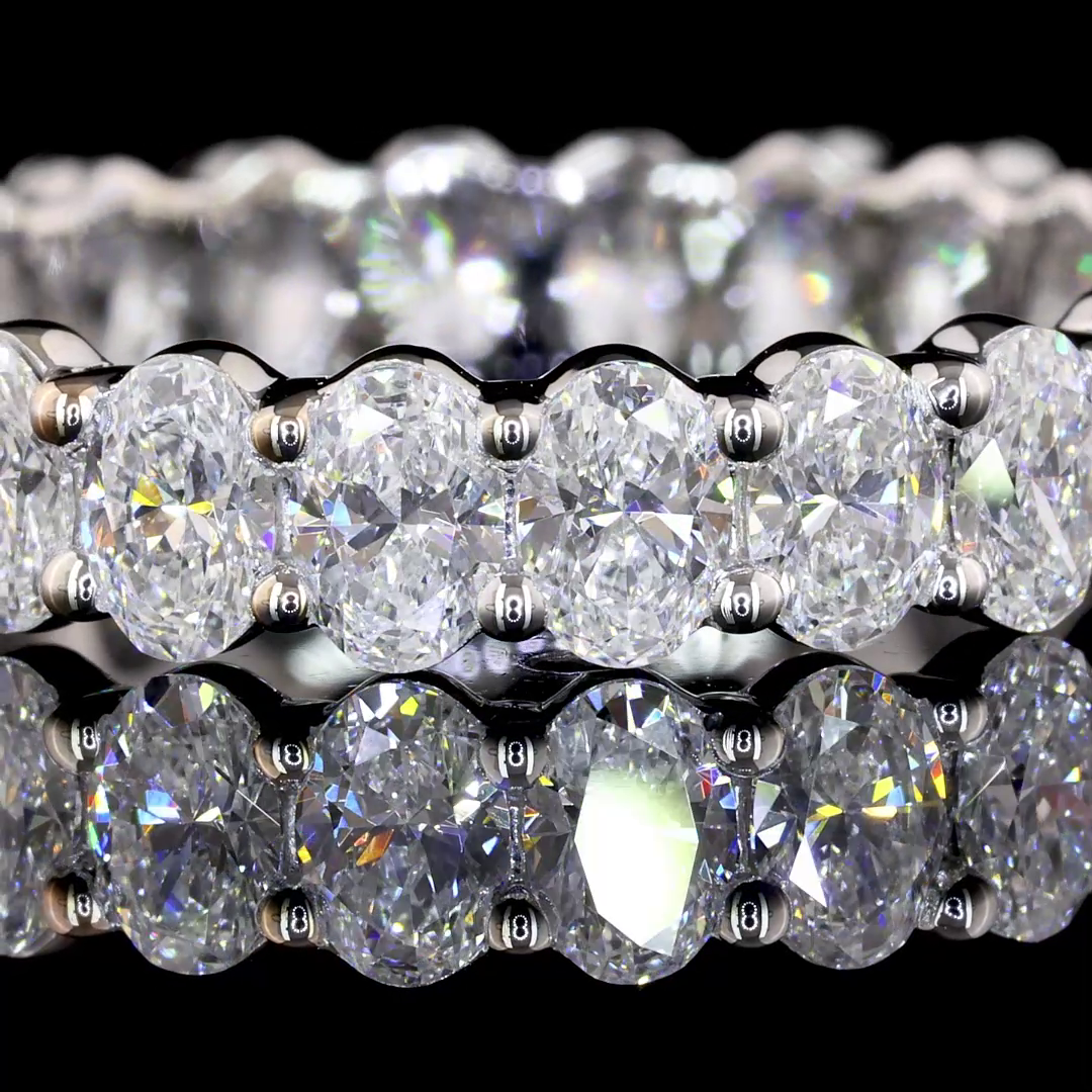 2.14 CTTW Oval Lab Diamond Full Eternity Sz. 6 (E Color and VS1 Clarity)