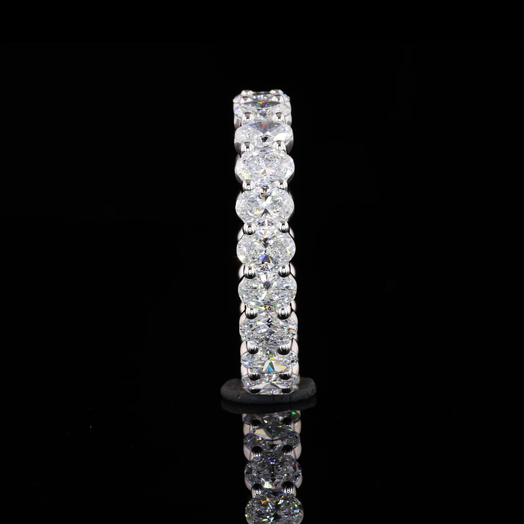 2.14 CTTW Oval Lab Diamond Full Eternity Sz. 6 (E Color and VS1 Clarity)