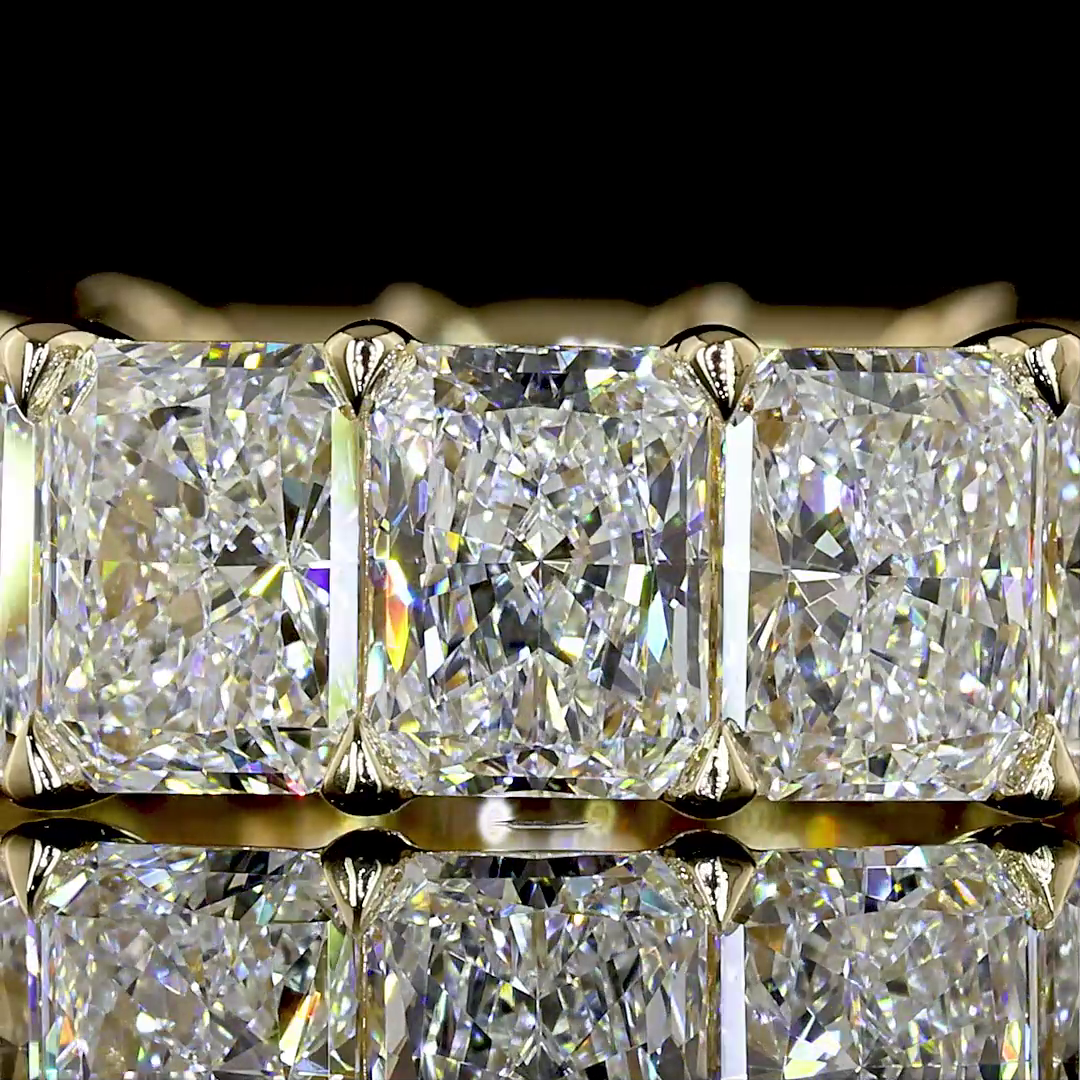 6.74 CTTW Radiant Lab Grown Diamond Full Eternity Sz. 7 (E Color and VS Clarity)