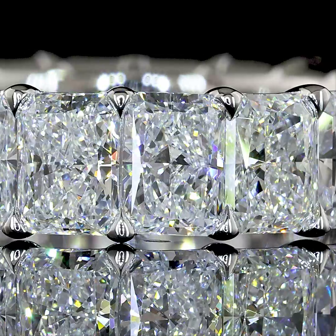5.21 CTTW Radiant Lab Grown Diamond Full Eternity Sz. 6.5 (E Color and VS Clarity)