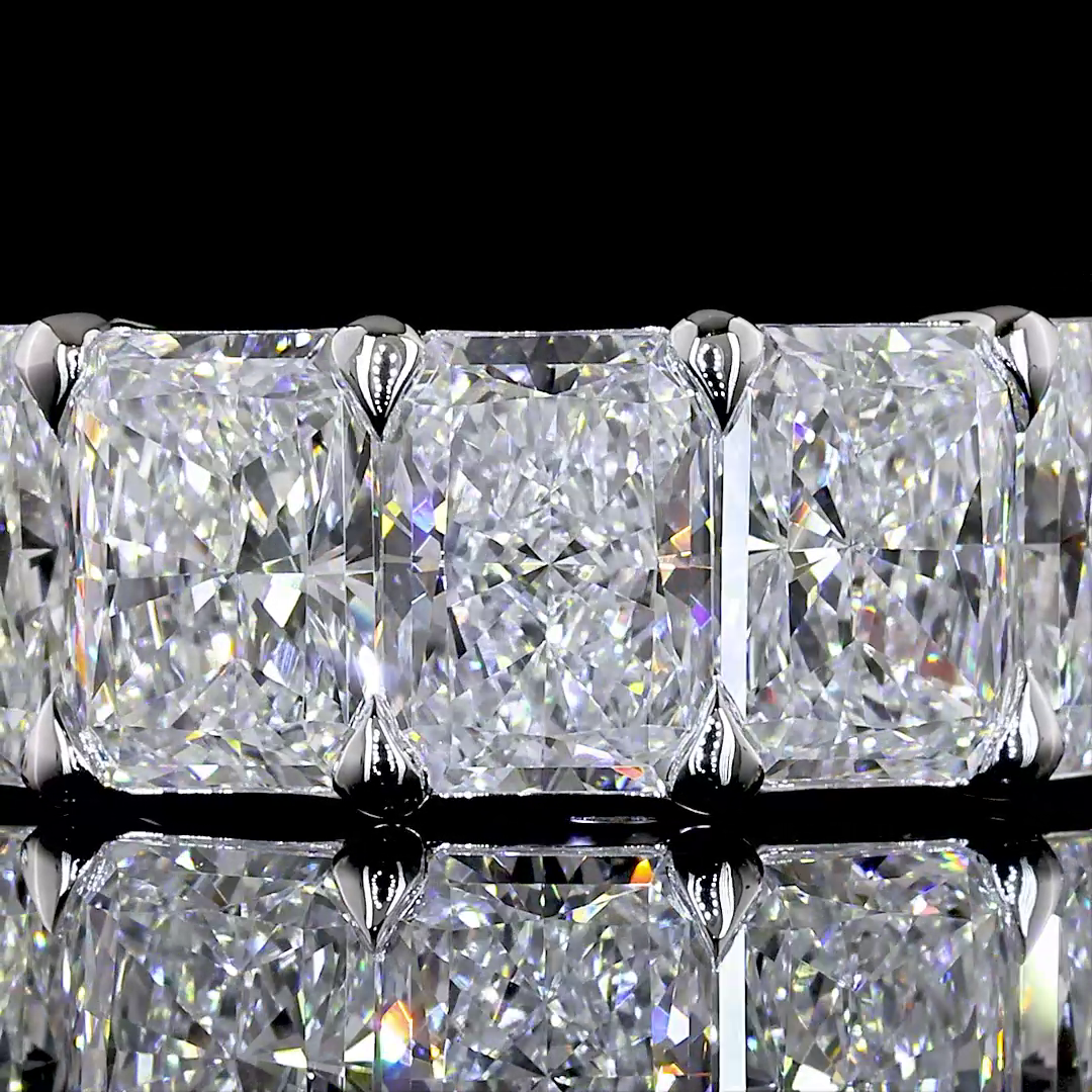 4.08 CTTW Radiant Lab Grown Diamond Half Eternity Band Sz. 6 (E Color and VS Clarity)