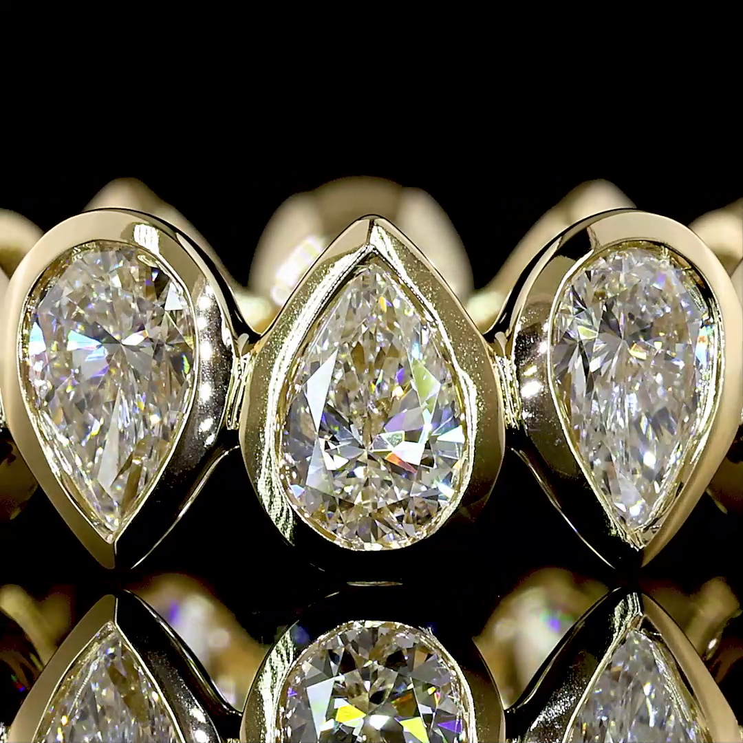 3.13 CTTW Pear Lab Diamond Full Eternity (E Color and VS Clarity)