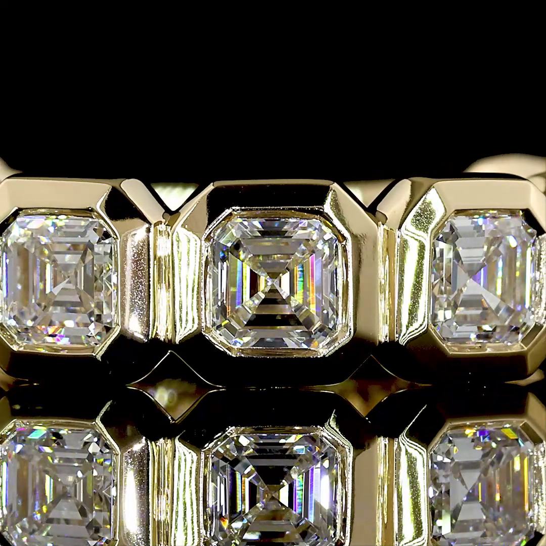2.27 CTTW Asscher Lab Diamond 3/4 Eternity Band (E Color and VS Clarity)