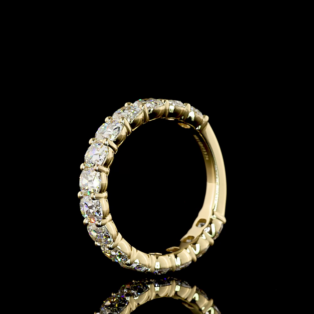 3.24 CTTW Antique Cushion Lab Diamond 3/4 Eternity Band (E Color and VS1 Clarity)