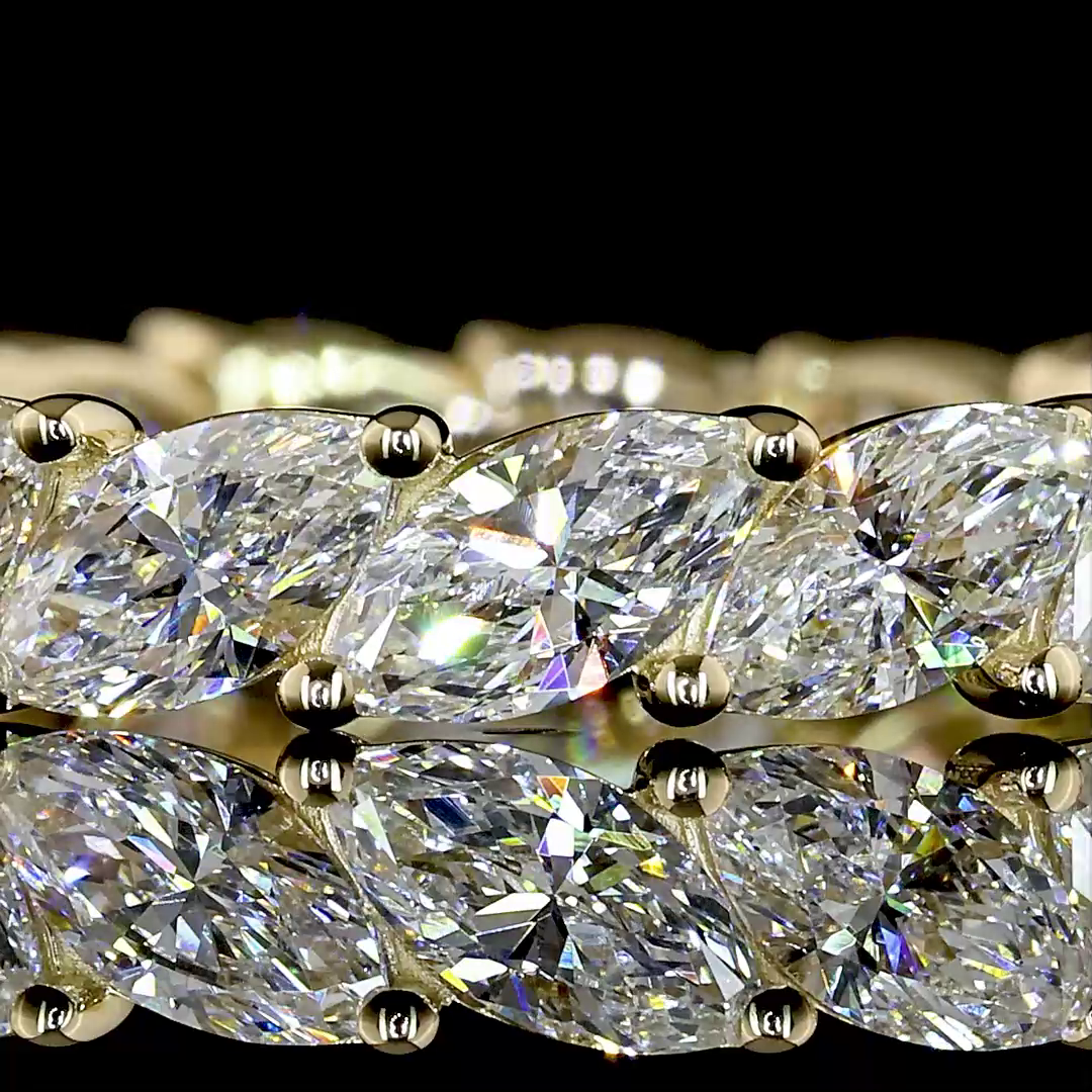 2.22 CTTW Marquise Lab Grown Diamond Full Eternity Sz. 6.5 (E Color and VS Clarity)