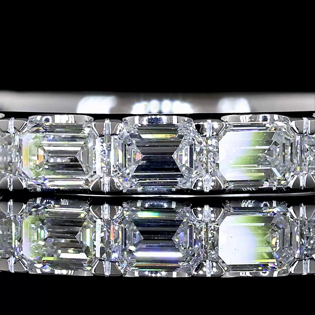 1.40 CTTW Emerald Lab Diamond 3/4 Eternity Band (E Color and VS Clarity)