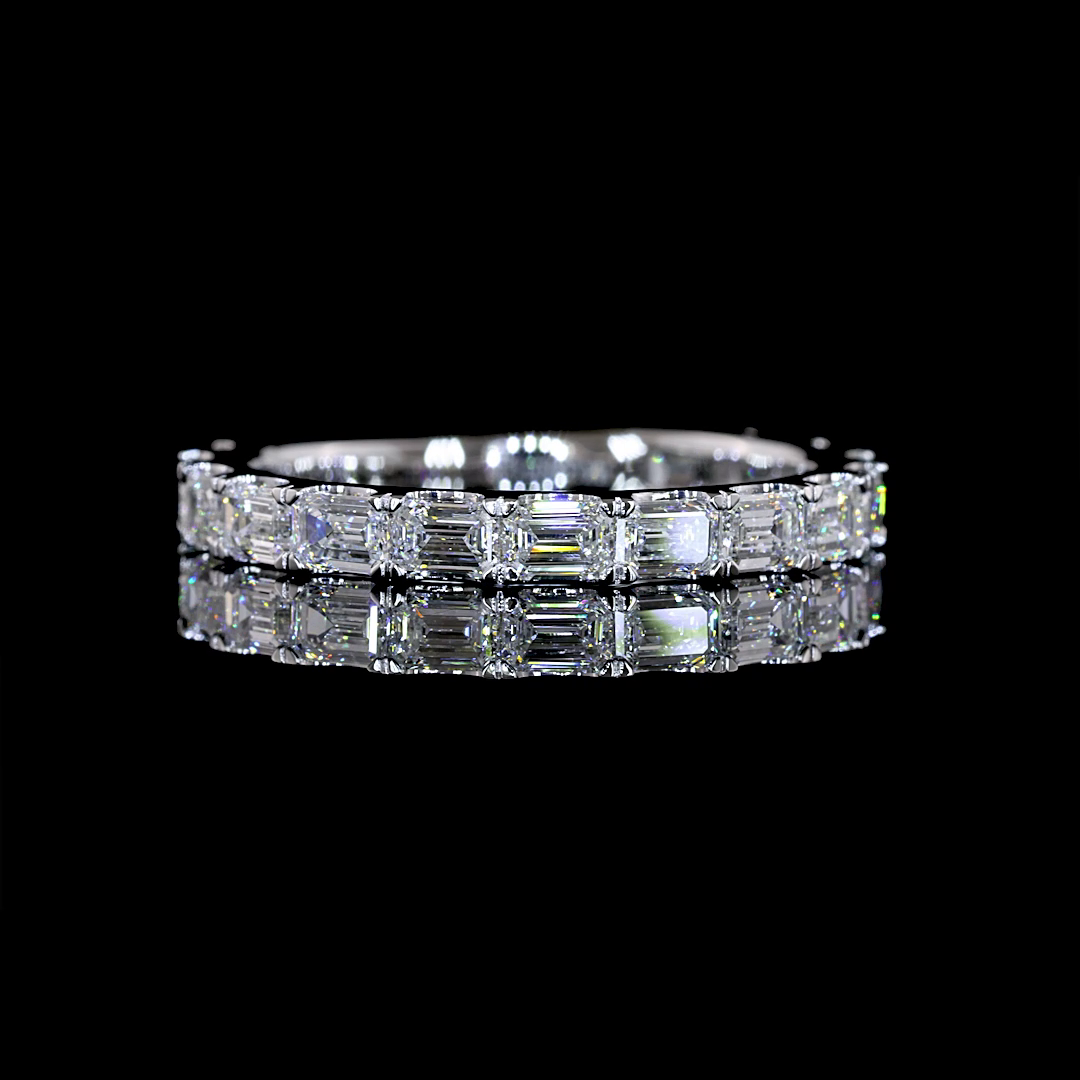 1.39 CTTW Emerald Lab Diamond 3/4 Eternity Band (E Color and VS Clarity)