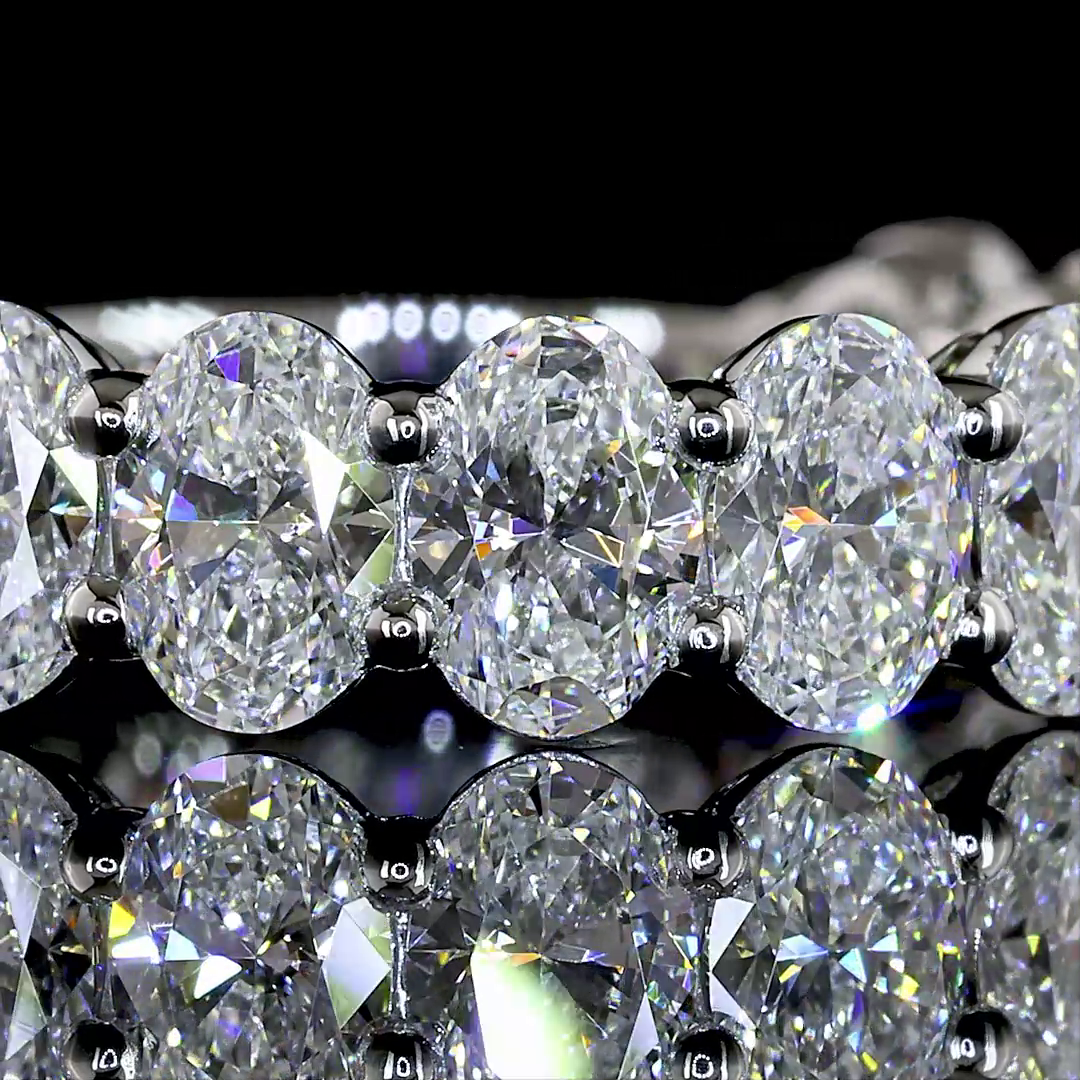 3.19 CTTW Oval Lab Diamond 3/4 Eternity Band (E Color and VS1 Clarity)