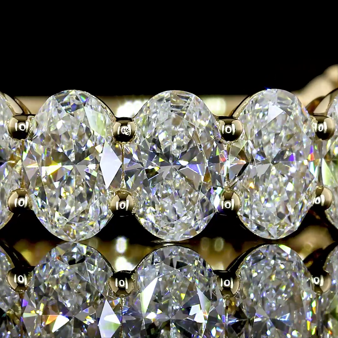 3.37 CTTW Oval Lab Diamond 3/4 Eternity Band (E Color and VS1 Clarity)