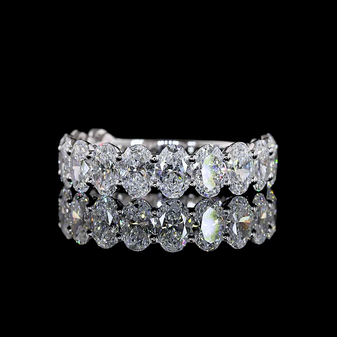 3.32 CTTW Oval Lab Diamond 3/4 Eternity Band (E Color and VS1 Clarity)