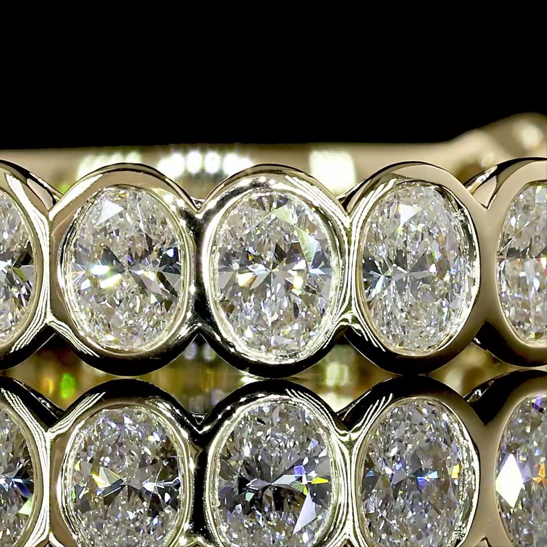 1.19 CTTW Oval Lab Diamond 3/4 Eternity Band (F+ Color and VS+ Clarity)